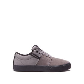 Kids Supra Low Top Shoes STACKS II VULC Charcoal/black | AU-23996